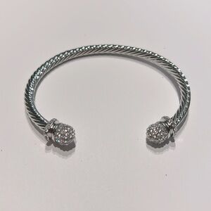 💎 Silver & Crystal Cuff Bracelet 💎